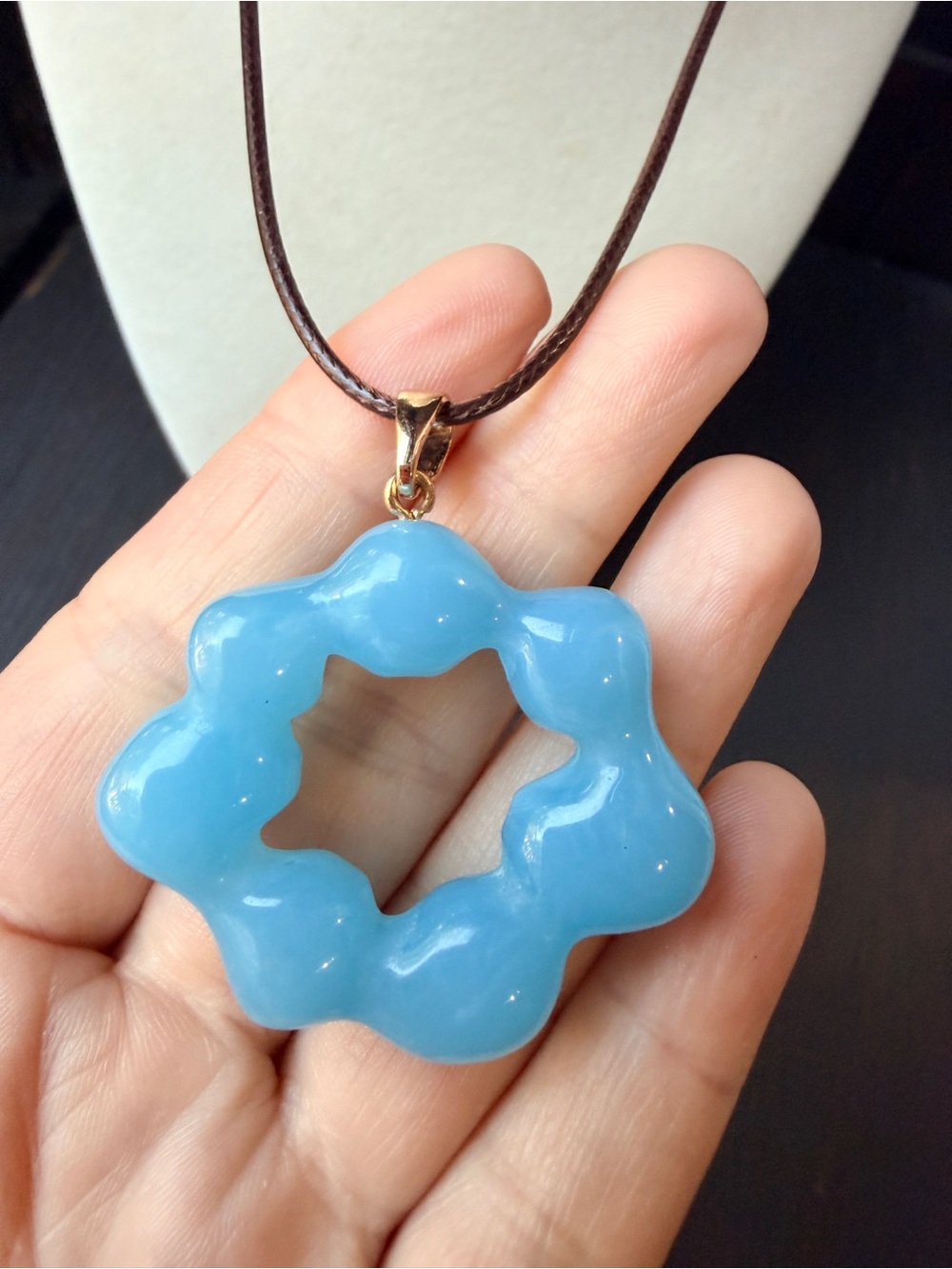 Blue Starburst Resin Pendant Necklace - Women's Jewelry